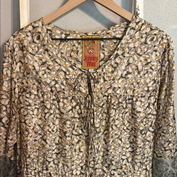 Johnny Was 100% Silk Size 1X Patterned Women's Dress/Tunic - Picture 3 of 12